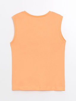 Bisiklet Yaka Kolsuz Bask?l? Erkek Bebek Atlet