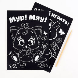 Цена за 3 шт. Гравюра детская «Давай играть», полноцветное основание, набор 2 шт, 10 х 15 см