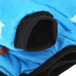 Пэт тойс (Pet toys) Одежда для собаки Куртка с капюшоном, с метал. кольцом, с принтом, на кнопках, р-р 2XL, длина спинки 38см/обхват груди 46см/обхват шеи 34см, цвет-голубой, плащевка/синтепон/флис (100% полиэстер) (Китай) - Домашняя мода фото 8