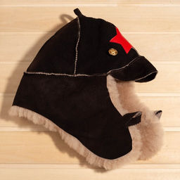 Шапка для бани из овчины Будёновка скорняжный шов, коричневый - Simaland фото 3