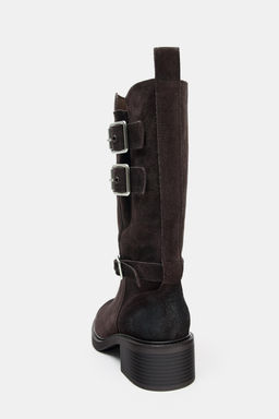 BUCKLED SPLIT SUEDE ANKLE BOOTS - Zara фото 6