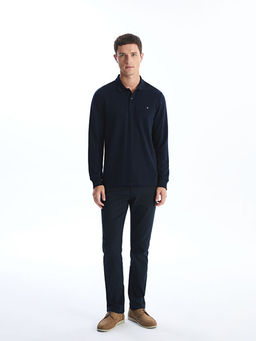 Polo Yaka Uzun Kollu Erkek Sweatshirt