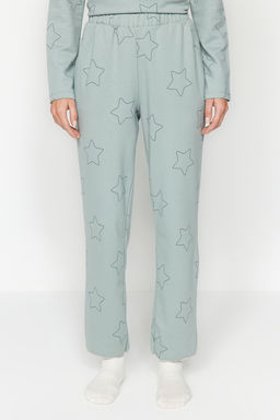 Trendyolmilla Mint %100 Pamuklu Y?ld?zl? Orme Pijama Tak?m? THMAW24PT00234  фото 4