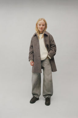 LONG CHECKED WOOL COAT - Zara фото 9