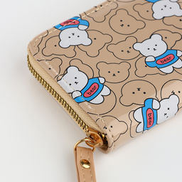 Кошелёк на молнии «Мишки», бежевый