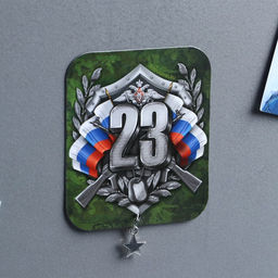 Цена за 3 шт. Магнит с подвеской на 23 февраля 23 Февраля, 6?7 см