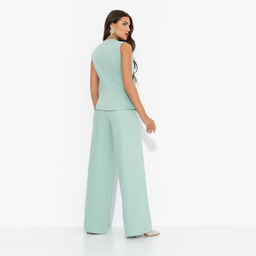 Брюки с прошитыми стрелками Создавай настроение (мятные) - Charutti фото 17