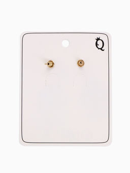 Серьги "Стиль камня", цвет коричневый в золоте