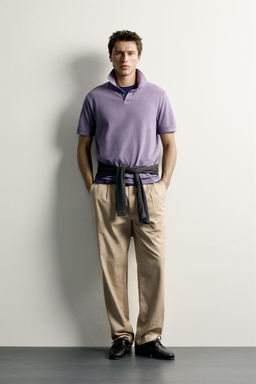 POLO PIQU? REGULAR FIT LAVADO / Violeta