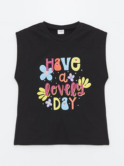 Bisiklet Yaka Bask?l? K?sa Kollu K?z ?ocuk ?ortlu Pijama Tak?m? - Waikiki фото 2