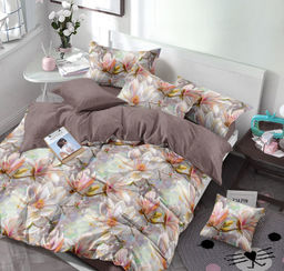 Постельное белье поплин люкс - Нежные цветы 2 сп. с Евро простыней (нав.70х70)