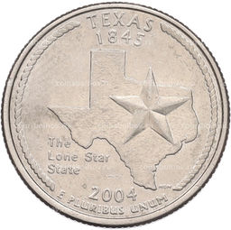Монета 1/4 доллара (25 центов) 2004 года D США Штаты и территории  Техас