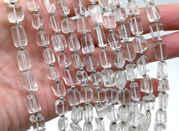 Бусины из горного хрусталя кристаллы 8*12мм, 25см, 19 бусин Радуга камня