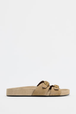 SPLIT SUEDE BUCKLE SANDALS - Zara фото 7