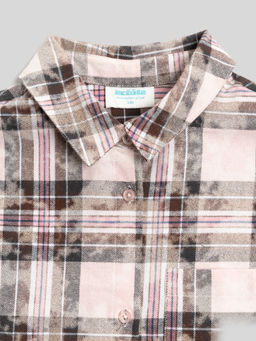 ACOOLA / Блузка детская для девочек Pireynik розовая клетка  фото 4