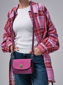 Сумка замшевая Deboro 31033 фиолетовый флокс