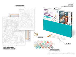 ФРЕЯ PNB/PL-335 Набор для раскрашивания по номерам 50 х 40 см Мишка в кино