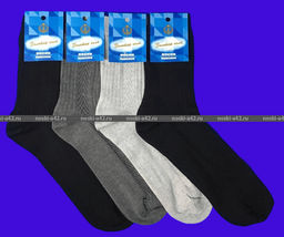 Цена за 10 пар. Золотая игла носки мужские с-203 серые 29  фото 5