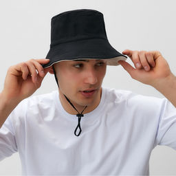 Панама двусторонняя унисекс MINAKU, цвет чёрный, бежевый, размер 56