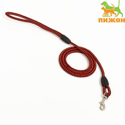 Поводок круглый Рябь, 120 х 0,6 см, красно-чёрный