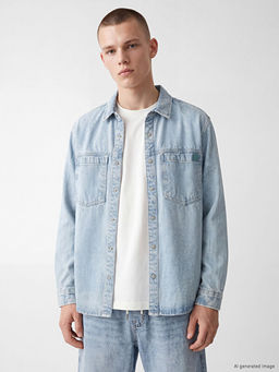 Loose Fit Erkek Jean G?mlek