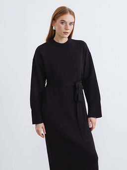 Bisiklet Yaka Ku?akl? Triko Elbise