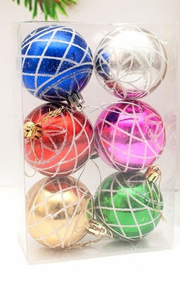 Набор шаров D=6см, 6шт. (XY23-26) ассорти, в пвх упаковке