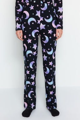 Trendyolmilla Siyah %100 Pamuklu Galaksi Desenli Gomlek-Pantolon Pijama Tak?m? THMAW24PT00109 фото 7