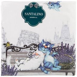 НАБОР САЛФЕТОК ИЗ 2-Х ШТ СИНИЕ КОТЫ. ПАРИЖ,40Х40СМ, 100 - Lefard фото 2