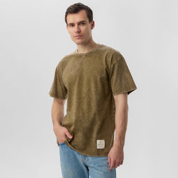 Футболка мужская MIST из вареного хлопка, зеленый, р-р L