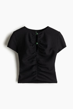 Top fruncido con cuentas decorativas - H&m фото 2
