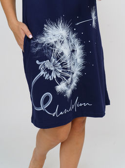 752 Футболка-туника "т.синий одуванчик"