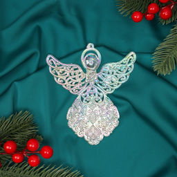 Цена за 2 шт. Ёлочная игрушка Зимнее волшебство. Ангелок перелив, 1210.5 см, прозрачный