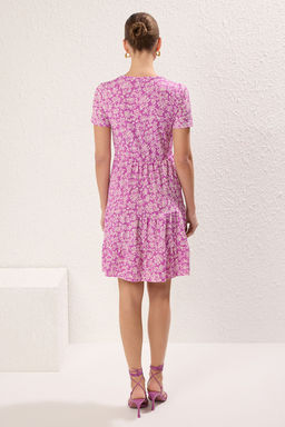 Yesil Bask?l? Kruvaze Yaka Mini Esnek Orme Elbise TWOSS21EL0241 - Trendyolmilla фото 24