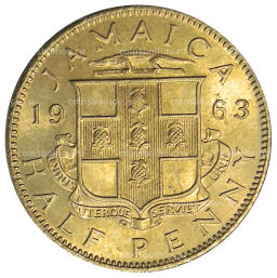 Монета 1/2 пенни 1963 года Ямайка