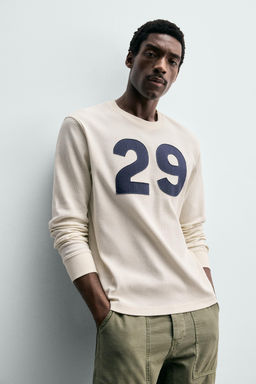 CAMISETA ESTRUCTURA WAFFLE N?MERO / Crudo - Zara фото 6