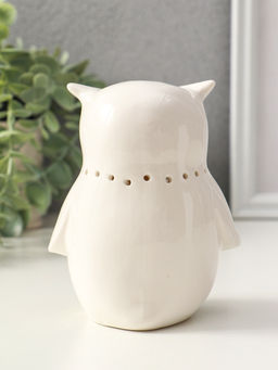 Фигурка светящаяся «Филин в звёздочках», белый, керамика, 10.5×8×12.5 см