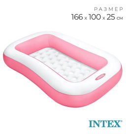 Бассейн прямоугольный с надувным дном 166х100х25см, от 2-х лет INTEX  фото 2