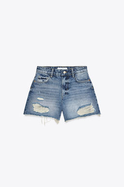 Z1975 RIPPED LOW-RISE SHORTS - Zara фото 16