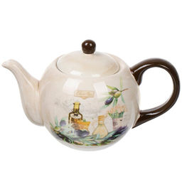 Чайник заварочный доломит, 0.95 л, Daniks, Левадия, бежевый (419418)