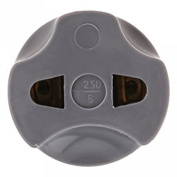 Переходник 16А 4,5х3,5х3см, круглой формы, с тремя отверстиями, пластик/металл, серый (Россия) - Домашняя мода фото 2