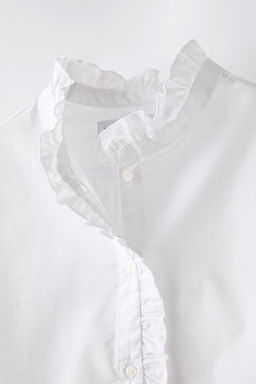 RUFFLED POPLIN SHIRT - Zara фото 4