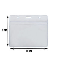 Цена за 10 шт. Бейдж горизонтальный Calligrata 108×76 мм, внешний размер 95×115 мм, 350 мкр, с зип защёлкой