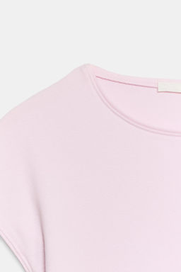 CAMISETA CROPPED MANGA CORTA LUNARES / Rosa tiza - Zara фото 8