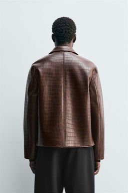 EMBOSSED FAUX LEATHER JACKET - Zara фото 3