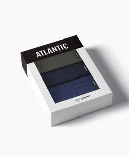 ATLANTIC 3MP-129 Трусы классика Solid - набор 3 шт. хаки + темно-синий + темно-голубой  фото 7