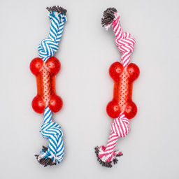 Игрушка канатная с косточкой, до 90 г, до 26 см, микс цветов - Пижон фото 3