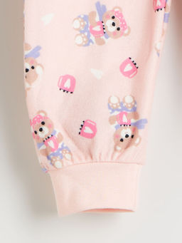 Kap??onlu Desenli Polar K?z ?ocuk Uyku Tulumu