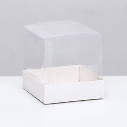 Цена за 5 шт. Коробка для пирожных, белый, 10×10×10 см