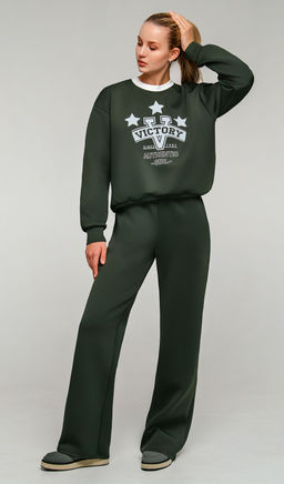 Арт. 2804 Костюм с брюками женский 44-50(4 шт) Цвет:хаки